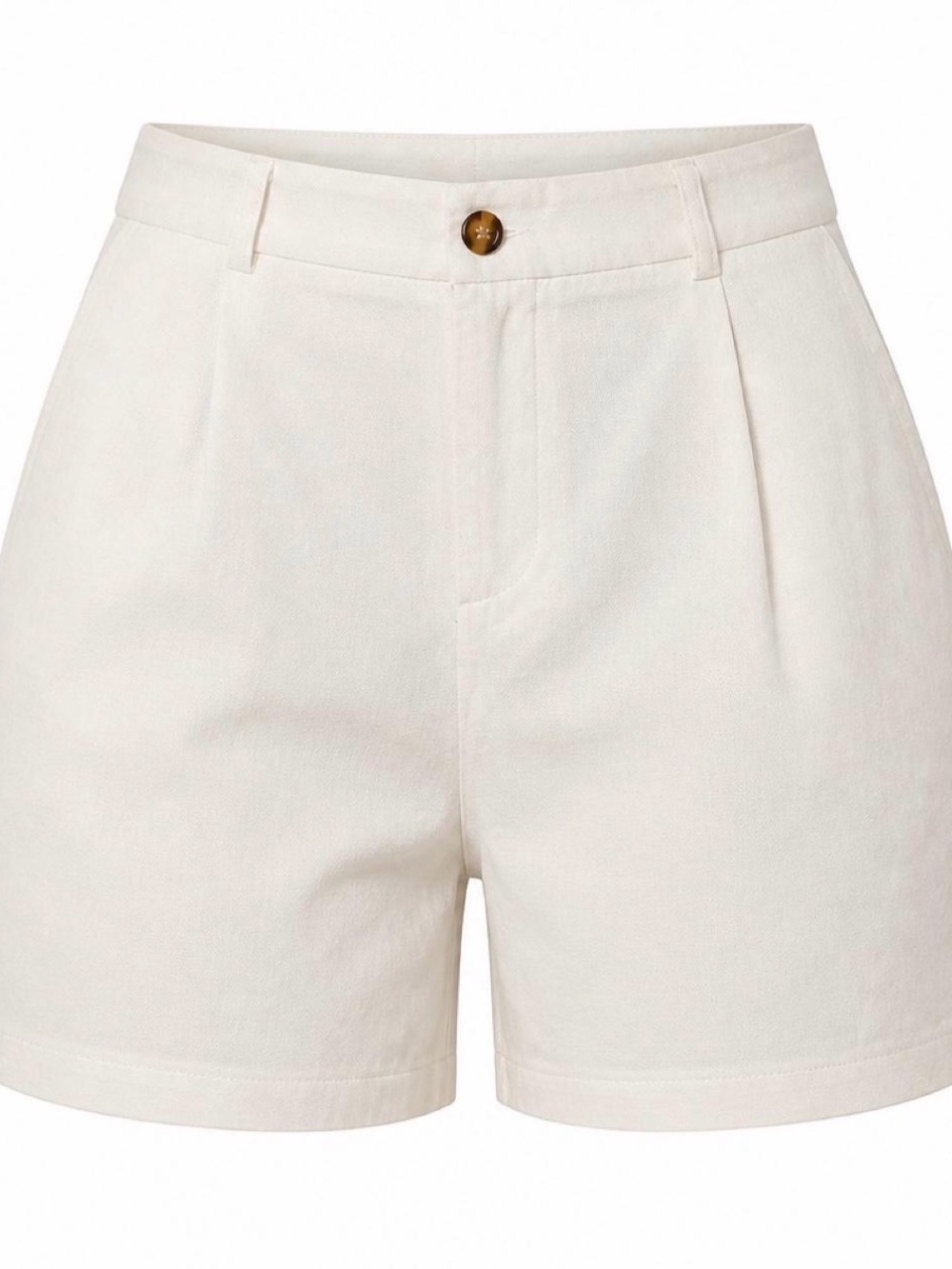 Tailored High-Rise Cream Women's Bermudas